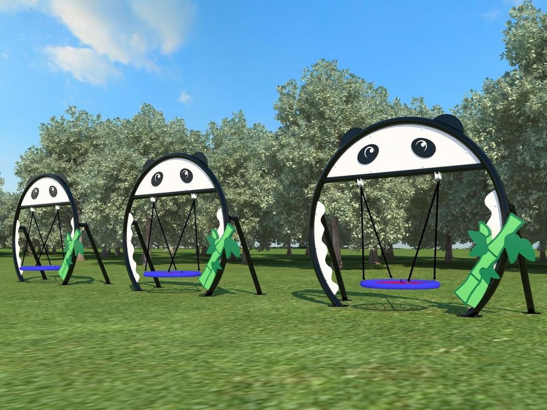 Panda şeklindeki Yeşil Bahçe Oyun Setleri Çocuklar Dışarı Swing Sandalyesi 230cm Ticari Swing Set